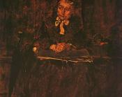 米哈伊 穆卡西斯 : Seated Old Woman-Study for The  Pawnbroker's Shop